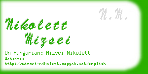 nikolett mizsei business card